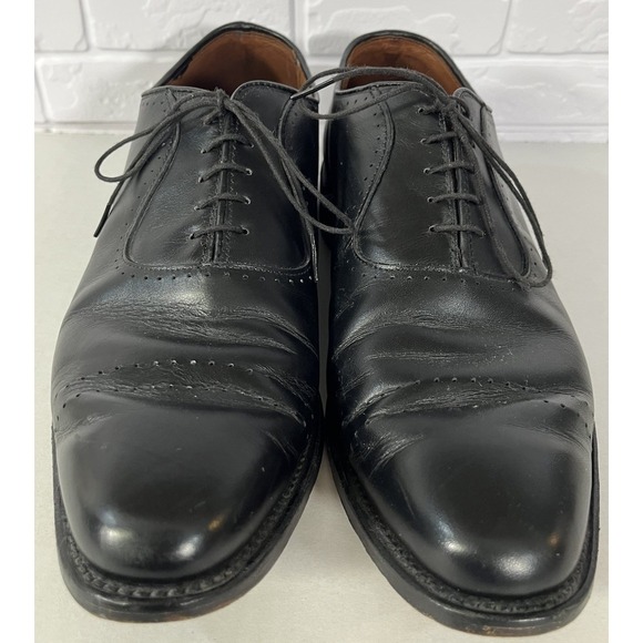 Allen Edmonds Vernon Men's Size 10 1/2 D Black Leather Cap Toe Oxford Shoes USA - Picture 1 of 10